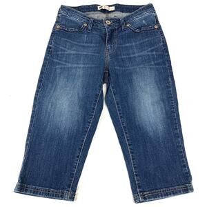 Levi's Dark Wash Faded Denim Jean Capris Straight Leg 99% Cotton Womens 6